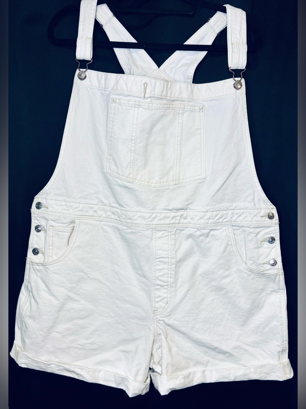 White Womens’ Short Overalls - American Eagle Sz XXL